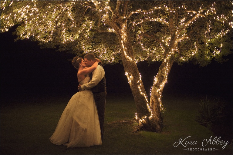 Bride & Groom Lit up Tree Green Gables Jennerstown, PA