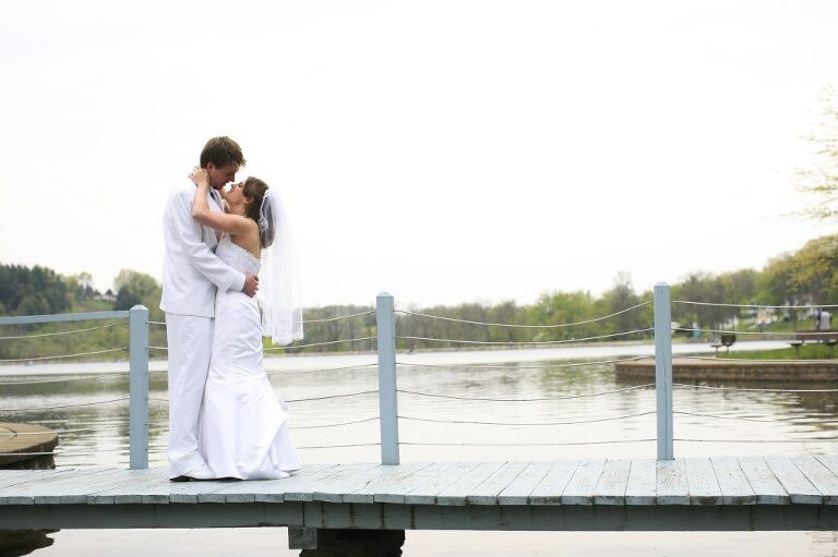 our wedding day photography lake dock cloudy twin lakes park greensburg pa