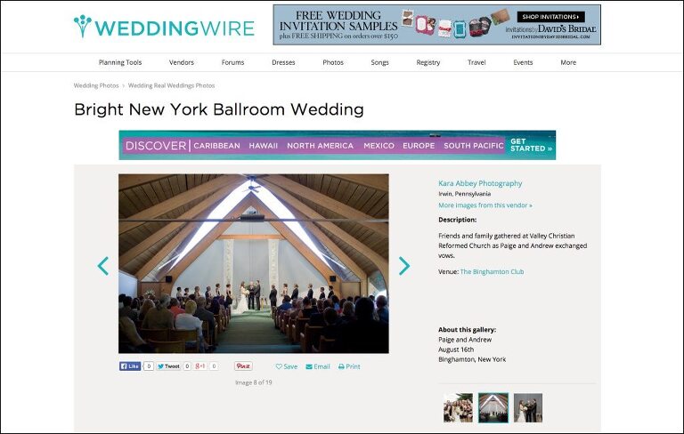 Wedding Wire Feature Real Wedding Binghamton NY Black & White Ballroom