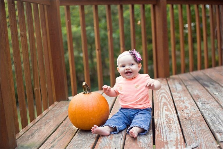 Fall at Deep Creek Lake Maryland 7-Month Portrait with Pumpkins Weekend Write-Up