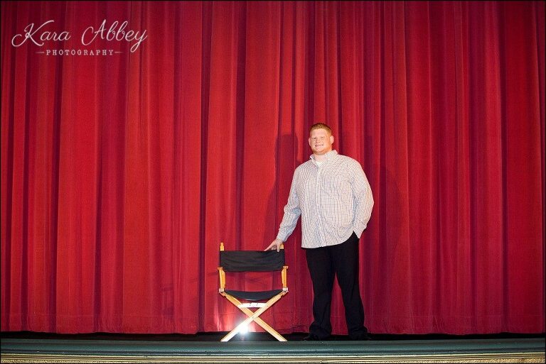 Theater Senior Photography Red Curtain Director's Chair Sayre, PA Irwin, PA