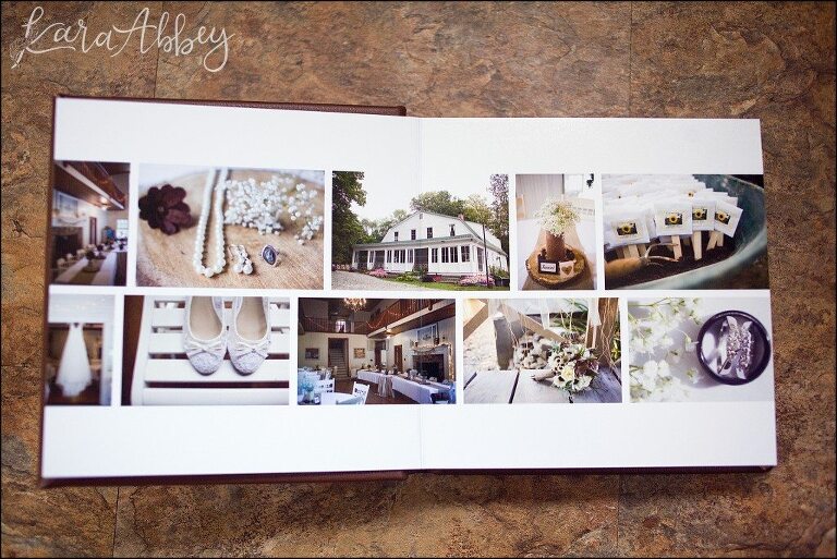 Kara Abbey Photography Luxury Heirloom Leather Wedding Album Layflat Binding Irwin, PA Pittsburgh, PA