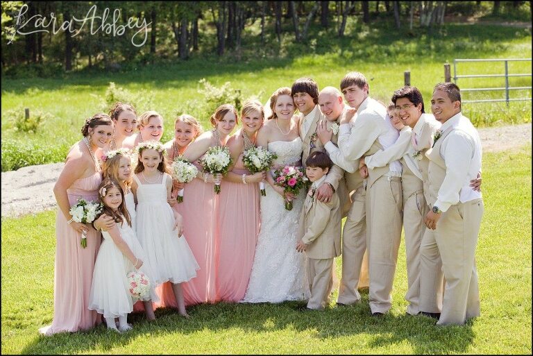 UP Themed Summer Wedding Photography The Hayloft Rockwood, PA Bridal Party