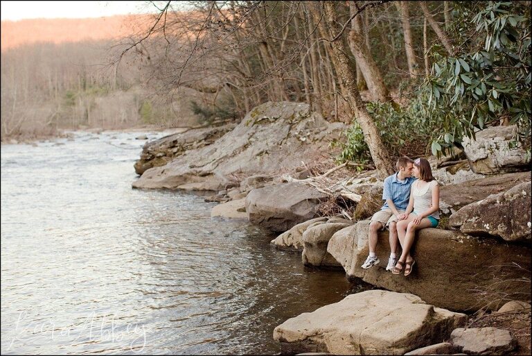 When the Photographer Falls at an Engagement Session at Cucumber Falls in Ohiopyle, PA Kara Abbey Photography Irwin, PA