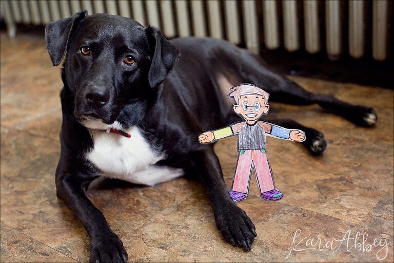 Abby's Saturday - Lifestyle Pet Photography - Black Lab and Flat Stanley in Irwin, PA