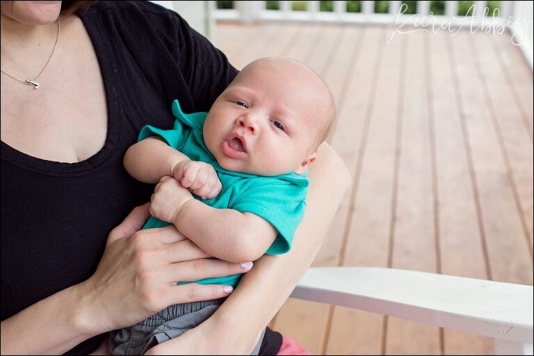Front Porch Family & Newborn Photos at Home in Owego, NY by Kara Abbey Photography in Irwin, PA
