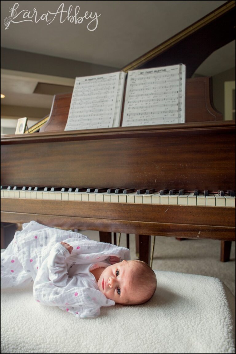 Manor, PA Home Lifestyle Newborn Session with Grand Piano by Kara Abbey Photography in Irwin, PA