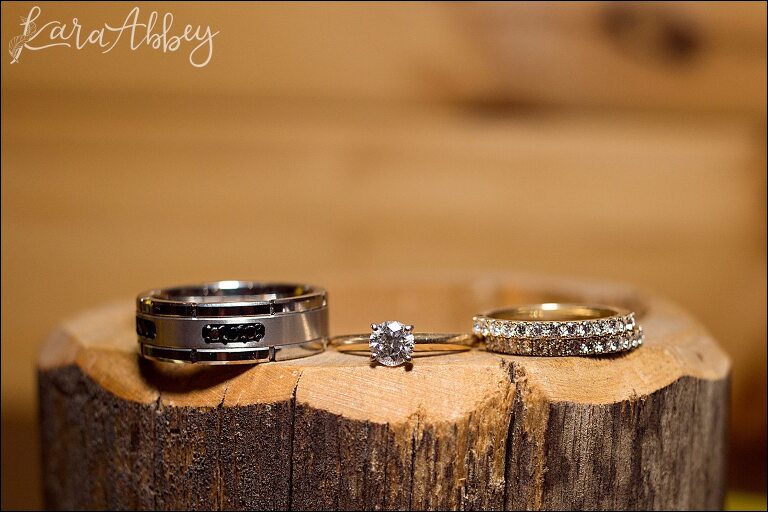 Pheasant Hills Country Club Owego, NY Fall Outdoor Wedding Reception - Wedding Rings - by Kara Abbey Photography in Irwin, PA