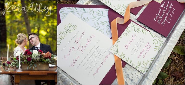 Burgundy & Fall Inspired Wedding Invitation by Paper Hearts Invitations | by Irwin, PA Wedding Photographer