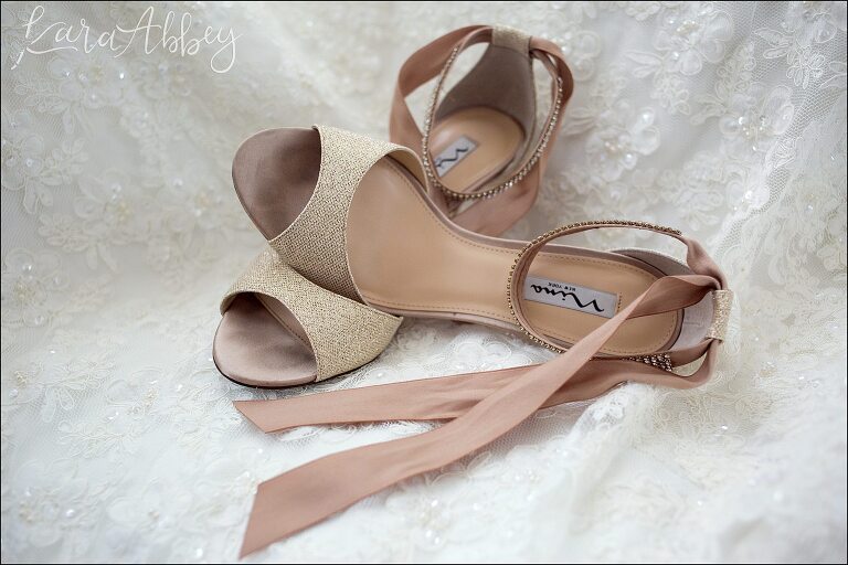 Nude Bridal Shoes by Irwin, PA Wedding Photographer