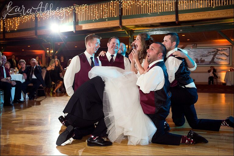 Garter Retrieval at Lakemont Park Casino in Altoona, PA Wedding Photographer