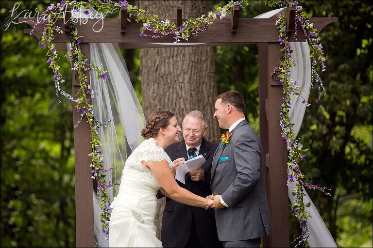 Happy Bride & Groom Ceremony Portrait by Irwin, PA Wedding Photographer