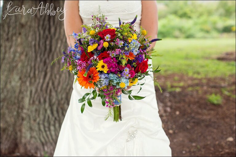 Big Bright Colorful Bridal Bouquet by Irwin, PA Wedding Photographer
