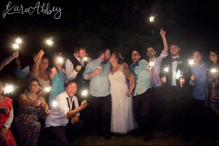 Group Sparkler Image by Irwin, PA Wedding Photographer