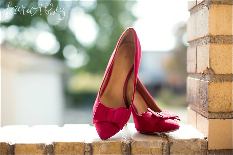 Red Bridal Shoes by Irwin, PA Wedding Photographer