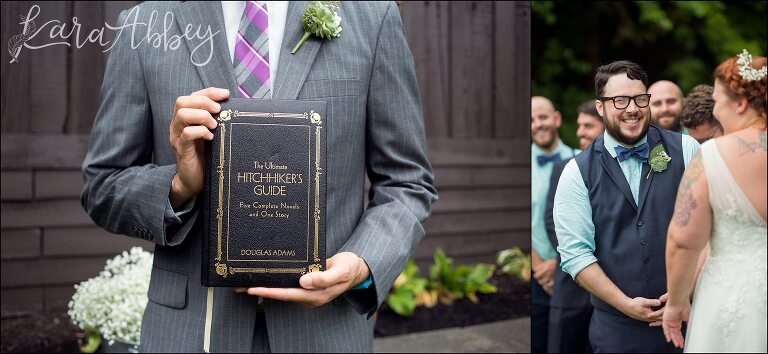 Hitchhikers Guide to the Galaxy Ceremony Book by Irwin, PA Wedding Photographer