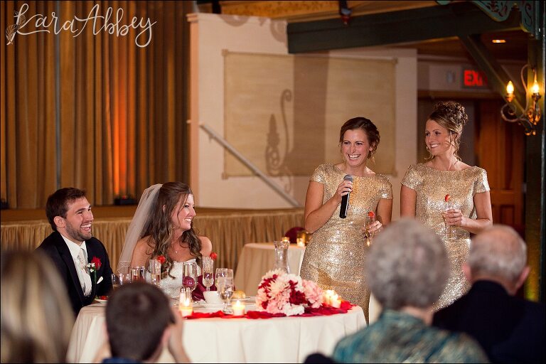 Maid of Honor Toast at Lakemont Park Casino Wedding Reception in Altoona, PA