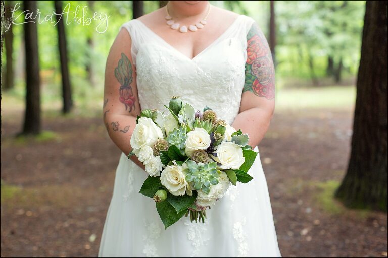 Bridal Bouquet with Succulents by Irwin, PA Wedding Photographer
