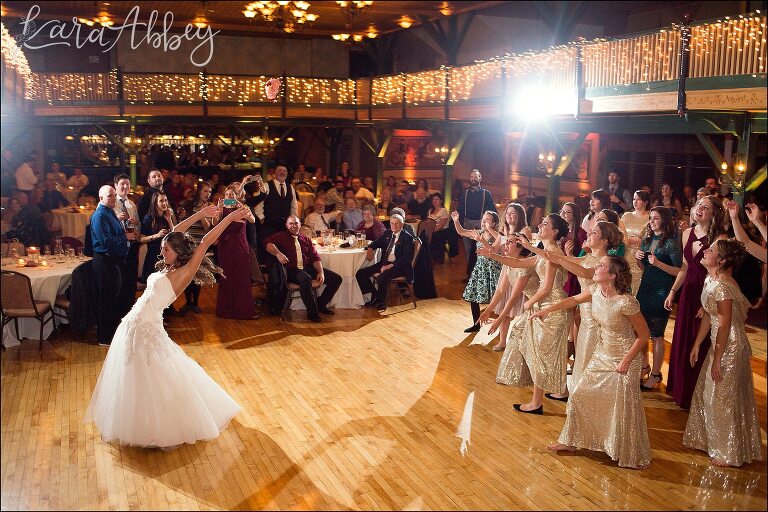 Bouquet Toss at Lakemont Park Casino Wedding Reception in Altoona, PA