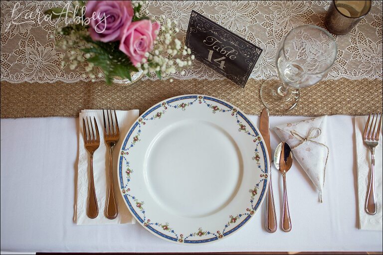 Reception Table Setting by Irwin, PA Wedding Photographer