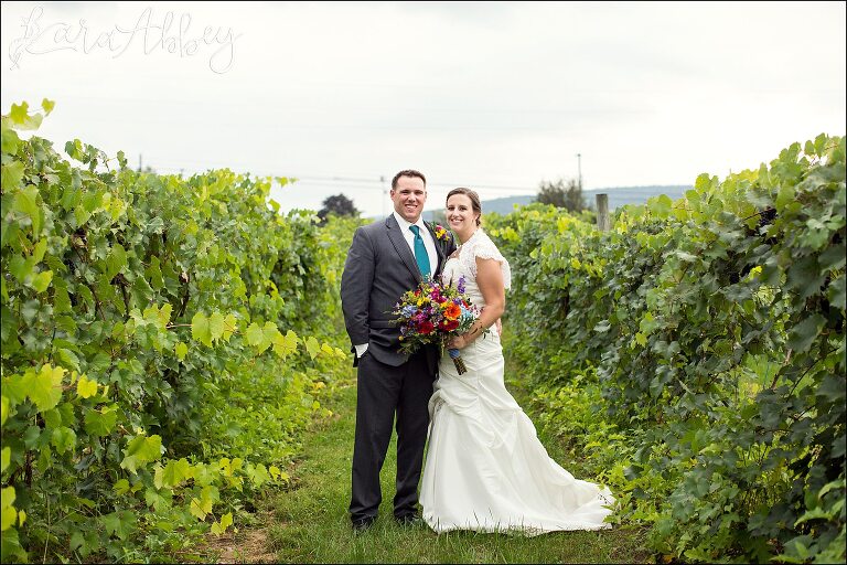 Bride & Groom Portrait in Grapevines by Irwin, PA Wedding Photographer
