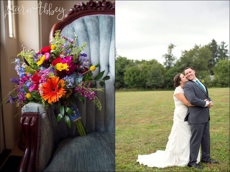 Big Bright Colorful Bridal Bouquet by Irwin, PA Wedding Photographer