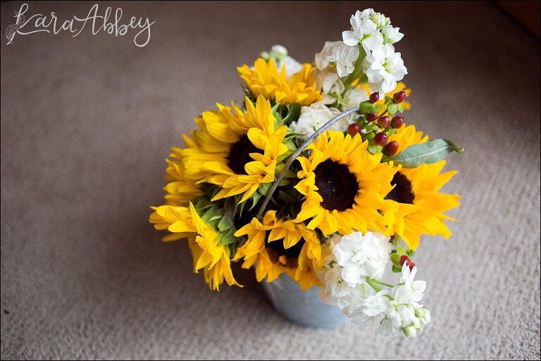 Sunflower Flower Girl Basket by Irwin, PA Wedding Photographer