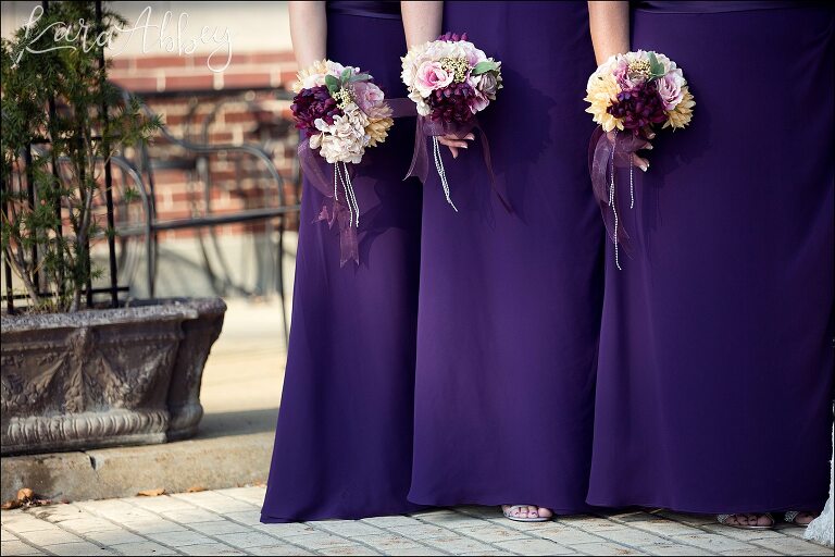 Purple Bridesmaids Gowns and Bouquets by Greensburg, PA Wedding Photographer