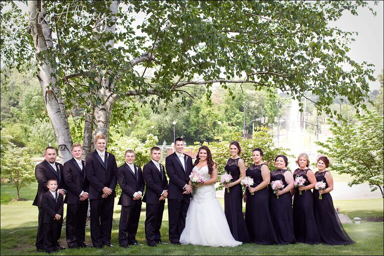 Bridal Party Portrait at University of Pitt in Greensburg, PA Wedding Photographer