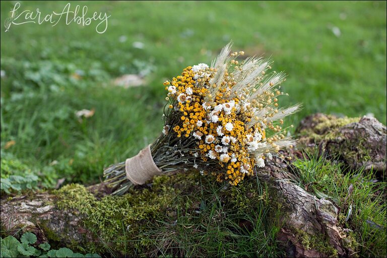 Yellow Rustic Bouquet at Green Gables in Jennerstown, PA Wedding Photographer