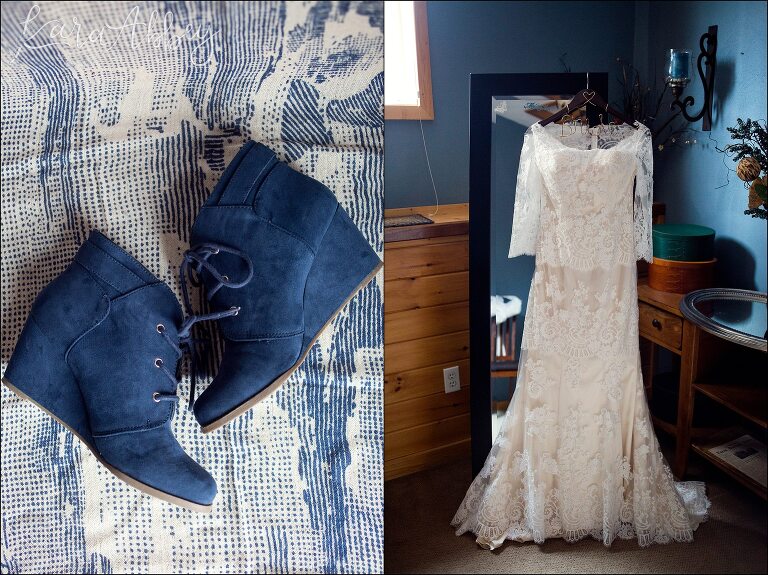 Blue Shoes and Lace Gown by Irwin, PA Wedding Photographer