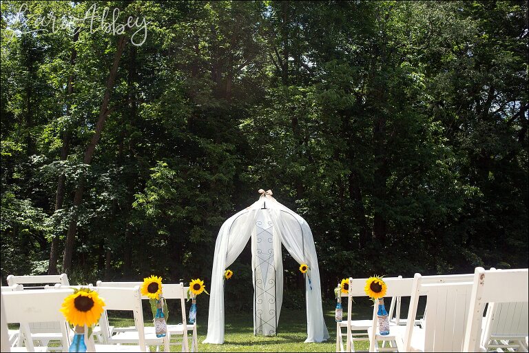 Ceremony Setup with Sunflowers by Irwin, PA Wedding Photographer