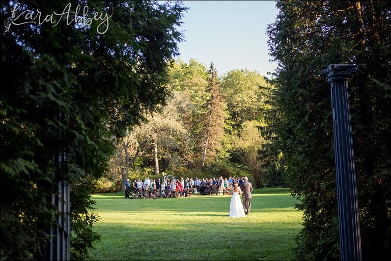 Walking Down the Aisle at Green Gables in Jennerstown, PA Wedding Photographer