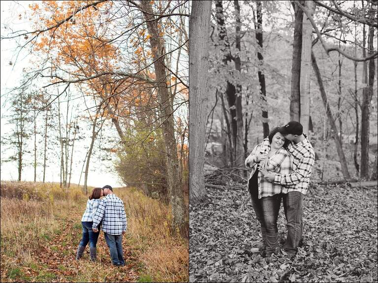Fall Woods Engagement Photos by Irwin, PA Wedding Photographer