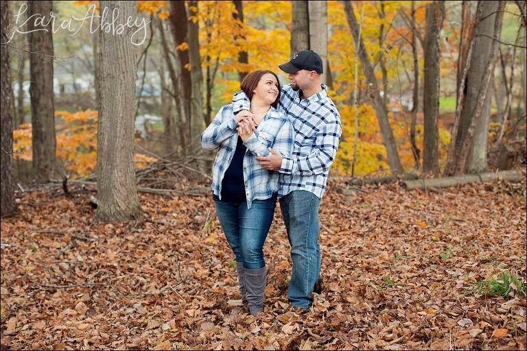 Fall Woods Engagement Photos by Irwin, PA Wedding Photographer