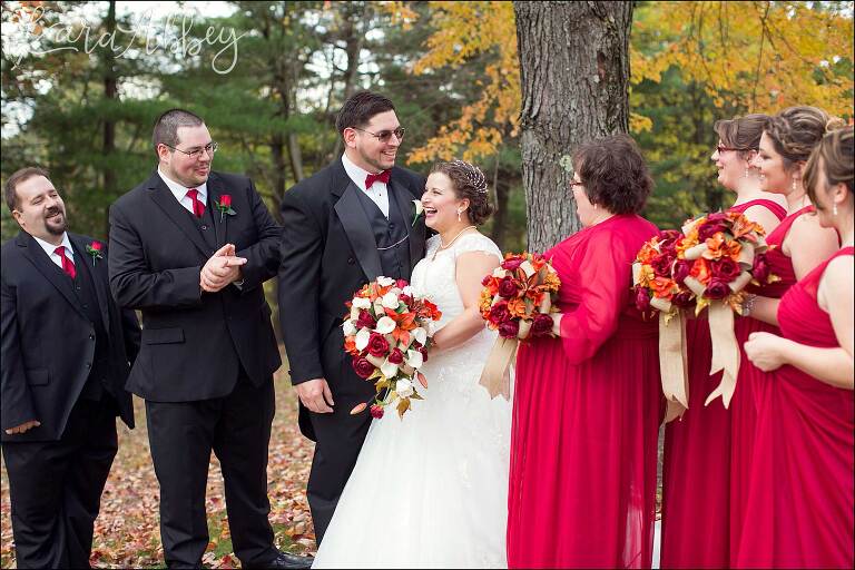 Outdoor Red Real Fall Wedding Inspiration