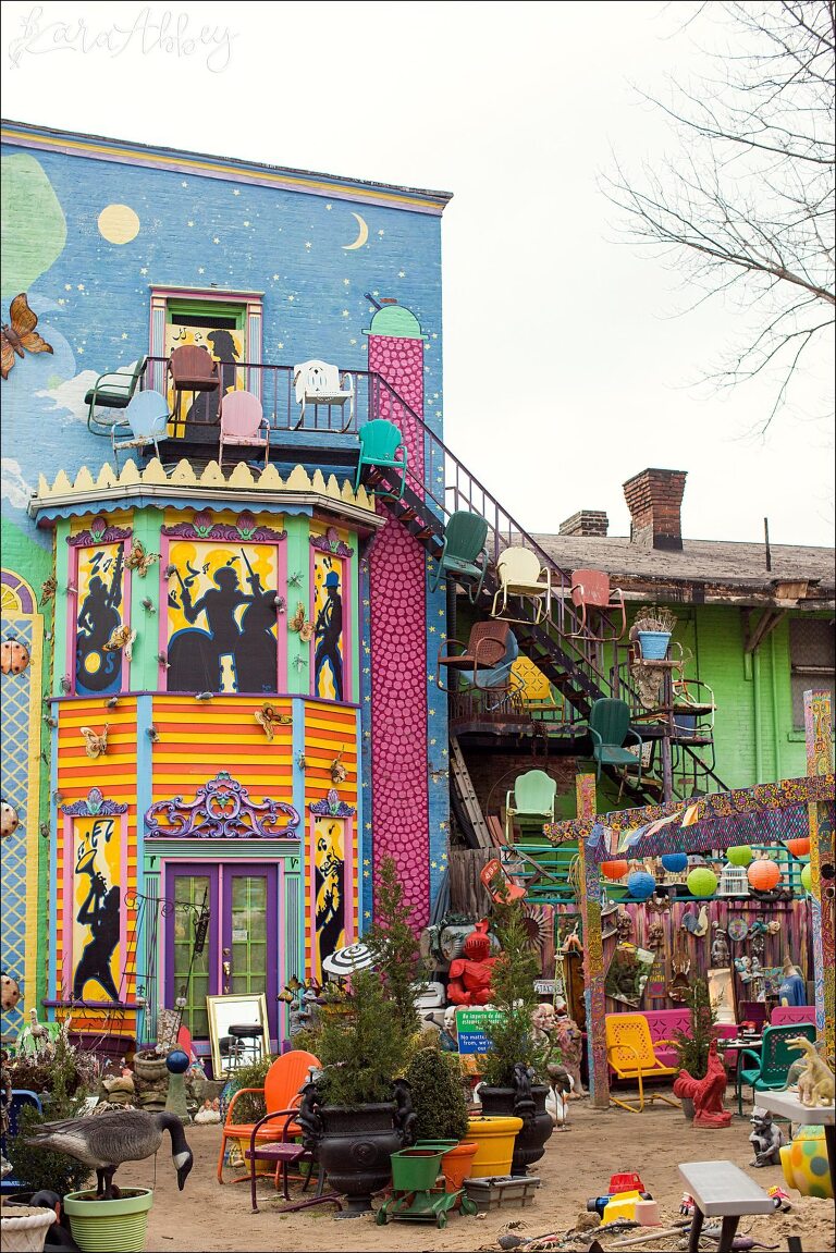 Bright Cheerful Engagement Photo Inspiration at Randyland in Pittsburgh, PA