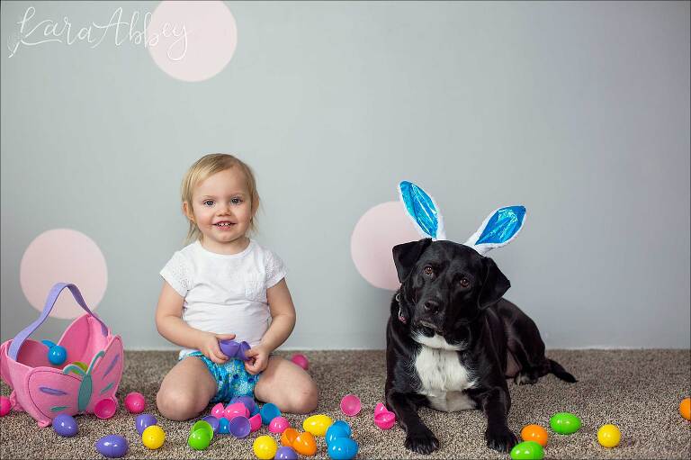 Happy Easter from a Black Lab Bunny & her Toddler