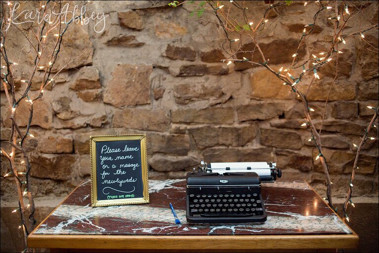 Guest Book Typewriter Reception Details at Green Gables in Jennerstown, PA