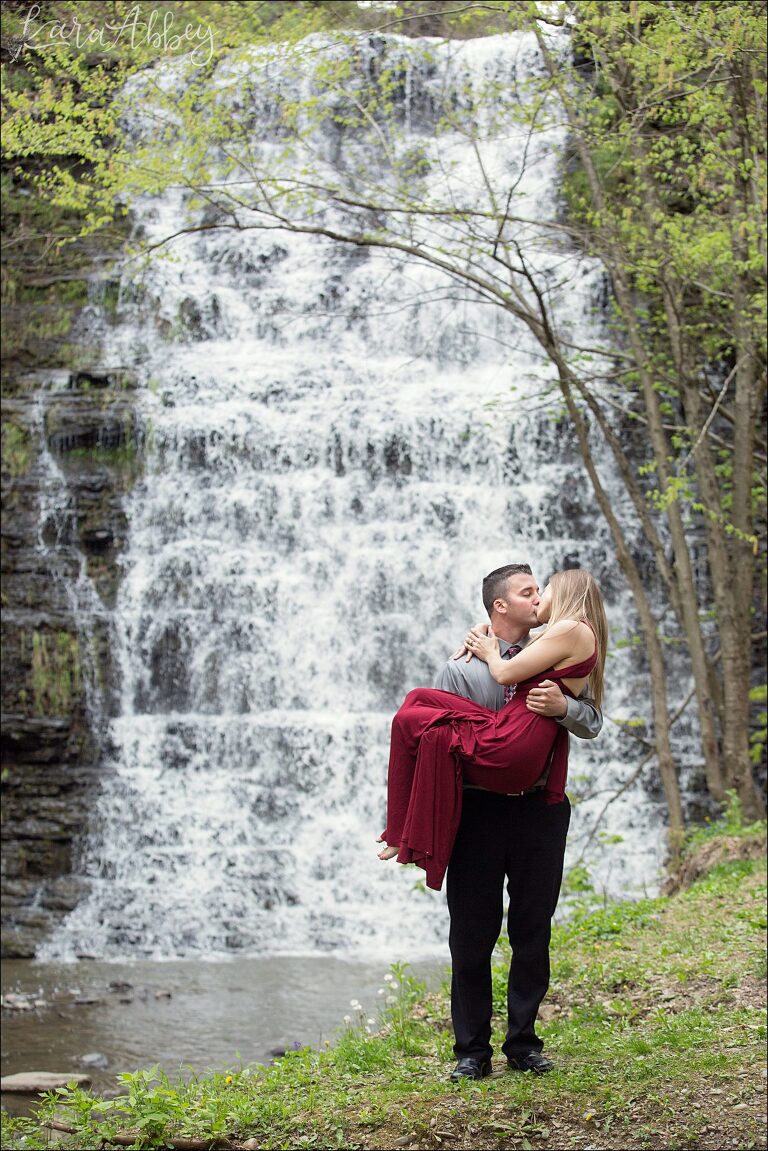 Waterfall Engagement Photos by Irwin, PA Wedding Photographer