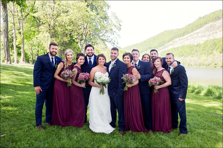 Burgundy & Navy Spring Wedding Inspiration - Bridal Party Portraits