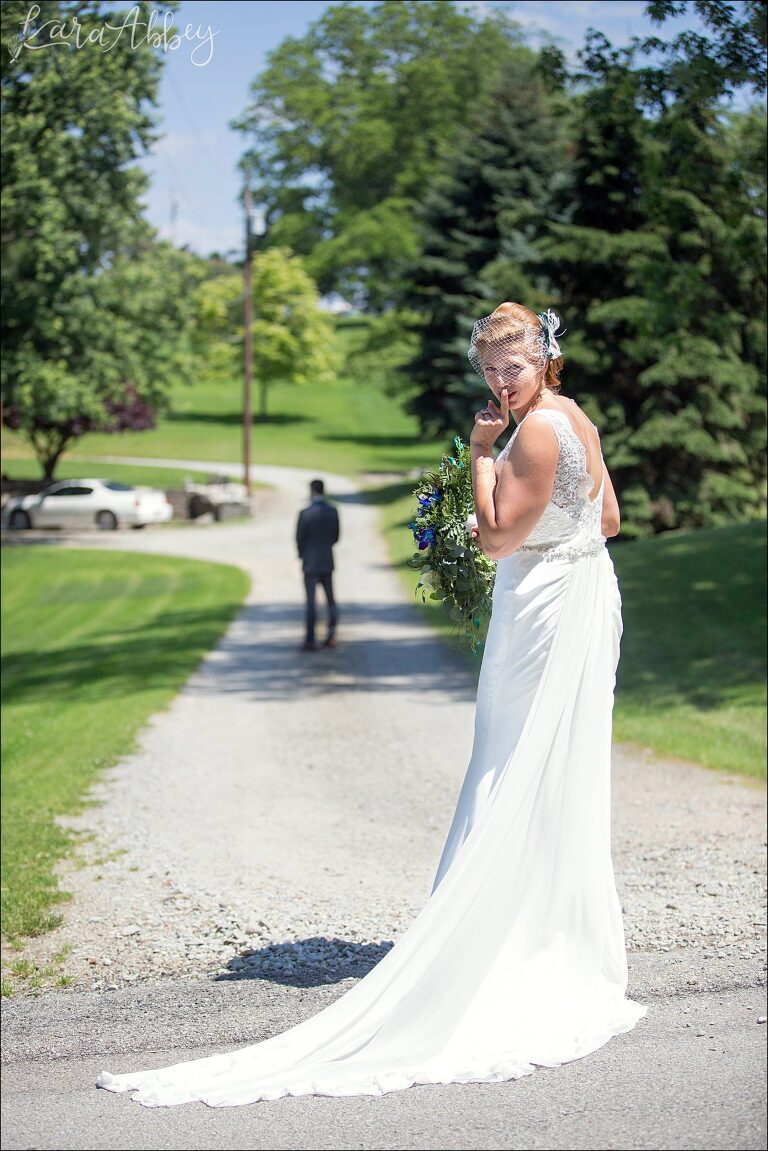 Summer Backyard Intimate Wedding - First Look - in Irwin, PA