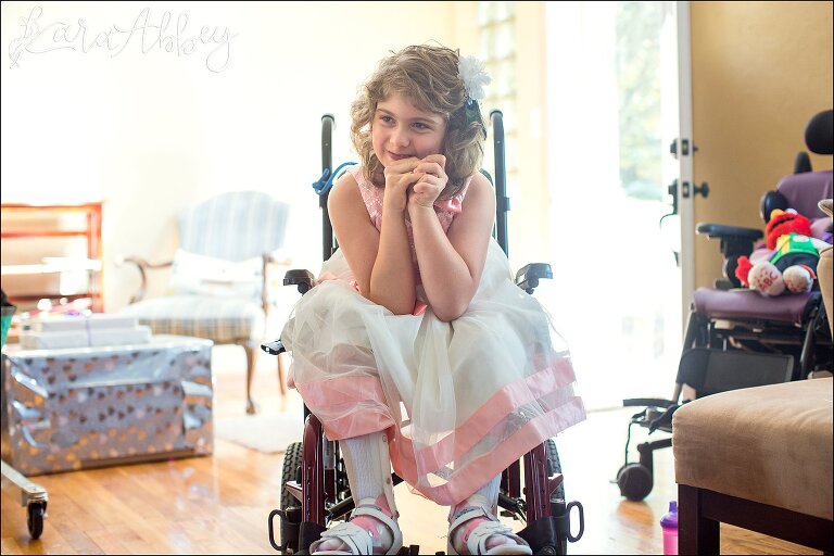 Summer Backyard Intimate Wedding - bride with special needs daughter in Irwin, PA