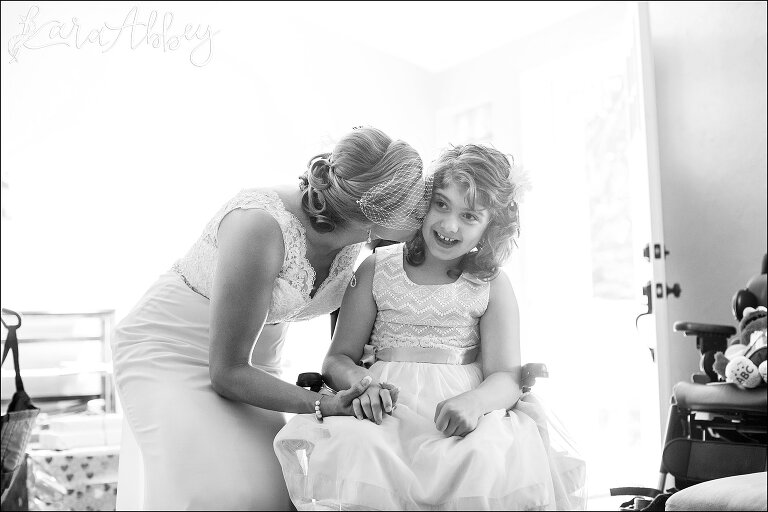 Summer Backyard Intimate Wedding - bride with special needs daughter in Irwin, PA