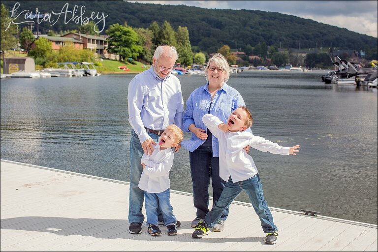 Family Portraits on the dock at Deep Creek Lake, MD