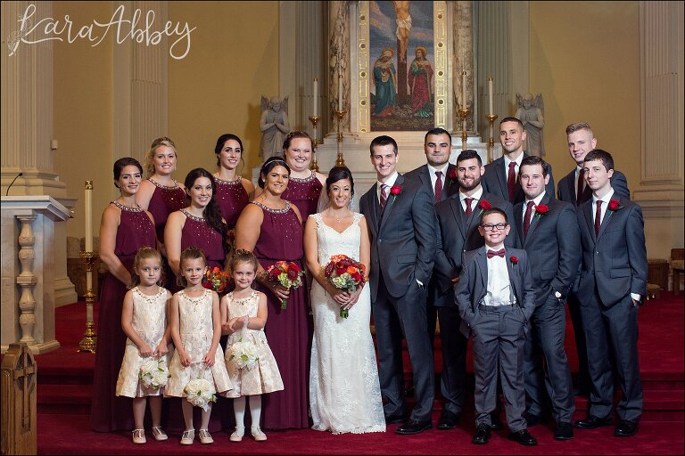 Catholic Wedding Ceremony at St. James in Binghamton, NY - Formal Bridal Party Portrait