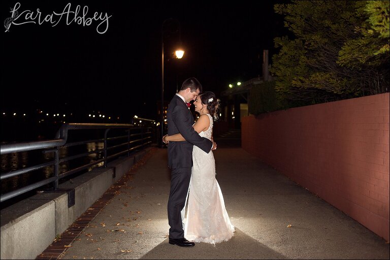 Night Bride & Groom Portraits in Downtown Binghamton, NY - Fall Wedding