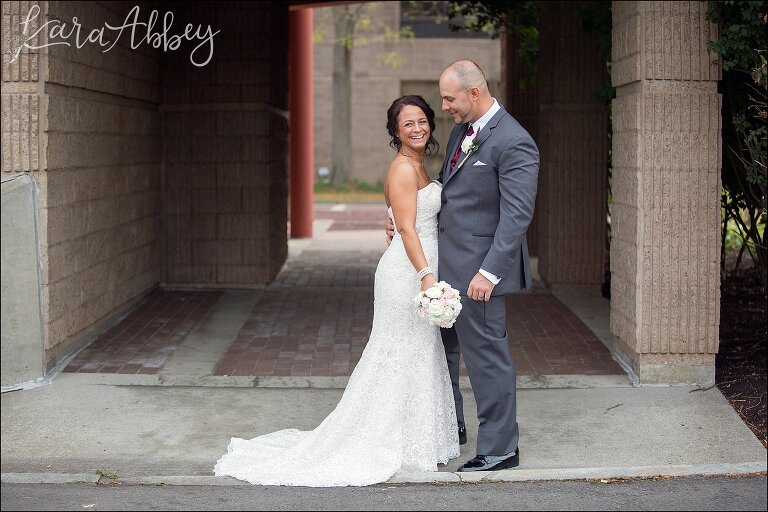 Bride & Groom Portrait after Wedding Ceremony by Irwin, PA Photographer