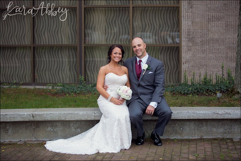 Bride & Groom Portrait after Wedding Ceremony by Irwin, PA Photographer
