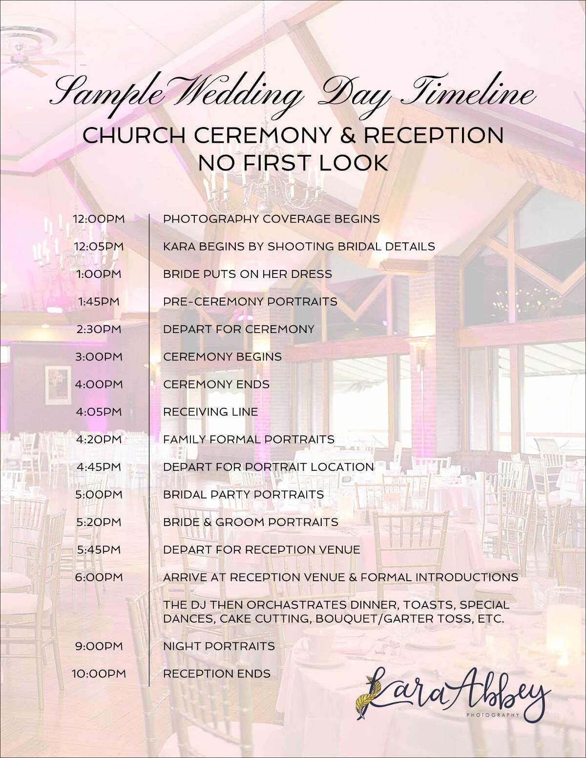 A Sample Wedding Day Timeline by Wedding Photographer in Irwin, PA